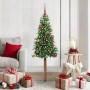 Árbol de Navidad Delgado con 150 LED con soporte Verde 150 cm