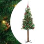 Árbol de Navidad Delgado con 150 LED con soporte Verde 150 cm