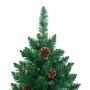 Árbol de Navidad Delgado con 300 LED con soporte Verde 180 cm