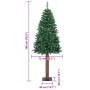 Árbol de Navidad Delgado con 300 LED con soporte Verde 180 cm