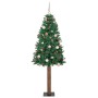Árbol de Navidad Delgado con 300 LED con soporte Verde 180 cm
