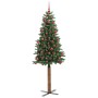 Árbol de Navidad Delgado con 300 LED con soporte Verde 180 cm