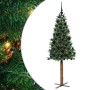 Árbol de Navidad Delgado con 300 LED con soporte Verde 180 cm