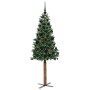 Árbol de Navidad Delgado con 300 LED con soporte Verde 180 cm