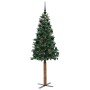 Árbol de Navidad Delgado con 300 LED con soporte Verde 180 cm