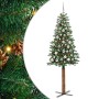 Árbol de Navidad Delgado con 300 LED con soporte Verde 180 cm