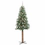 Árbol de Navidad Delgado con 300 LED con soporte Verde 180 cm