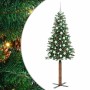 Árbol de Navidad Delgado con 300 LED con soporte Verde 180 cm