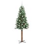 Árbol de Navidad Delgado con 300 LED con soporte Verde 180 cm