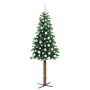 Árbol de Navidad Delgado con 300 LED con soporte Verde 180 cm