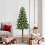 Árbol de Navidad Delgado con 300 LED con soporte Verde 180 cm