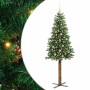 Árbol de Navidad Delgado con 300 LED con soporte Verde 180 cm