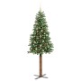 Árbol de Navidad Delgado con 300 LED con soporte Verde 180 cm