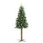 Árbol de Navidad Delgado con 300 LED con soporte Verde 180 cm