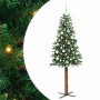 Árbol de Navidad Delgado con 300 LED con soporte Verde 180 cm