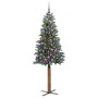 Árbol de Navidad Delgado con 300 LED con soporte Verde 180 cm