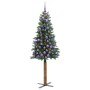 Árbol de Navidad Delgado con 300 LED con soporte Verde 180 cm