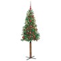 Árbol de Navidad Delgado con 300 LED con soporte Verde 180 cm