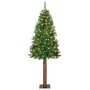 Árbol de Navidad Delgado con 300 LED con soporte Verde 210 cm