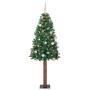 Árbol de Navidad Delgado con 300 LED con soporte Verde 210 cm