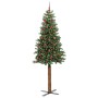 Árbol de Navidad Delgado con 300 LED con soporte Verde 210 cm