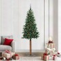 Árbol de Navidad Delgado con 300 LED con soporte Verde 210 cm