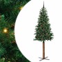 Árbol de Navidad Delgado con 300 LED con soporte Verde 210 cm