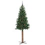 Árbol de Navidad Delgado con 300 LED con soporte Verde 210 cm