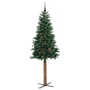 Árbol de Navidad Delgado con 300 LED con soporte Verde 210 cm