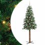 Árbol de Navidad Delgado con 300 LED con soporte Verde 210 cm