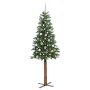 Árbol de Navidad Delgado con 300 LED con soporte Verde 210 cm