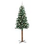 Árbol de Navidad Delgado con 300 LED con soporte Verde 210 cm