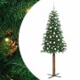 Árbol de Navidad Delgado con 300 LED con soporte Verde 210 cm