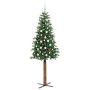 Árbol de Navidad Delgado con 300 LED con soporte Verde 210 cm
