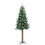 Árbol de Navidad Delgado con 300 LED con soporte Verde 210 cm
