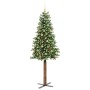 Árbol de Navidad Delgado con 300 LED con soporte Verde 210 cm