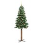 Árbol de Navidad Delgado con 300 LED con soporte Verde 210 cm