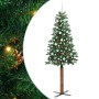 Árbol de Navidad Delgado con 300 LED con soporte Verde 210 cm