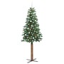 Árbol de Navidad Delgado con 300 LED con soporte Verde 210 cm