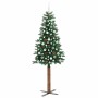 Árbol de Navidad Delgado con 300 LED con soporte Verde 210 cm
