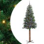 Árbol de Navidad Delgado con 300 LED con soporte Verde 210 cm