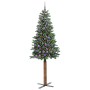 Árbol de Navidad Delgado con 300 LED con soporte Verde 210 cm