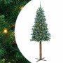 Árbol de Navidad Delgado con 300 LED con soporte Verde 210 cm