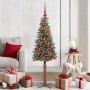 Árbol de Navidad Delgado con 150 LED con soporte Verde y 150 cm