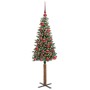Árbol de Navidad Delgado con 150 LED con soporte Verde y 150 cm