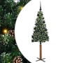 Árbol de Navidad Delgado con 150 LED con soporte Verde y 150 cm