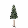 Árbol de Navidad Delgado con 150 LED con soporte Verde y 150 cm