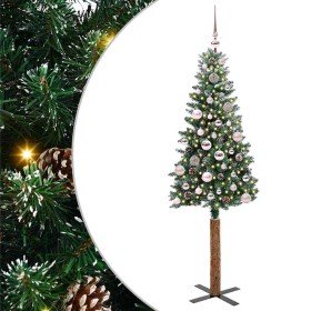 Árbol de Navidad Delgado con 150 LED con soporte Verde y 150 cm