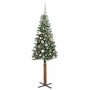 Árbol de Navidad Delgado con 150 LED con soporte Verde y 150 cm
