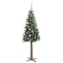 Árbol de Navidad Delgado con 150 LED con soporte Verde y 150 cm